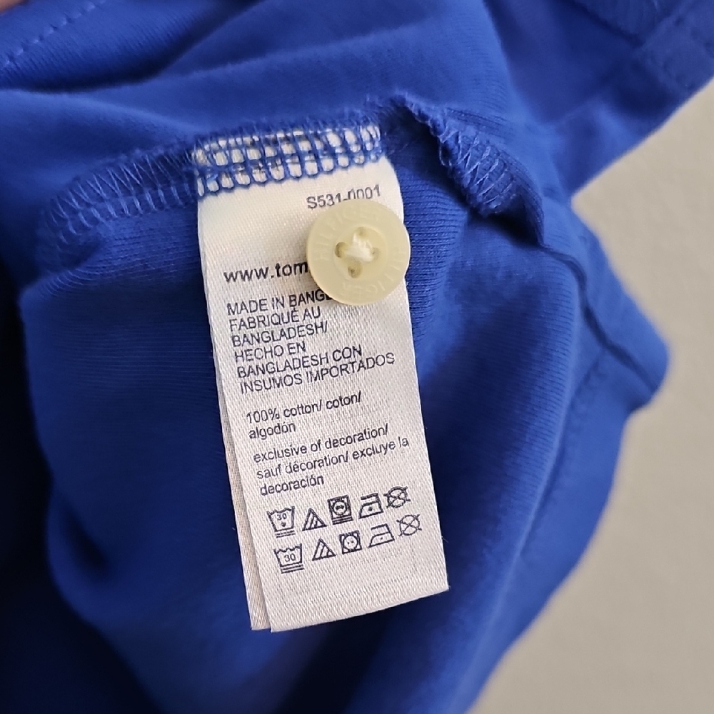 Tommy Hilfiger Vibrant Blue Polo, Mens Large 100% Cotton - Picture 6 of 7
